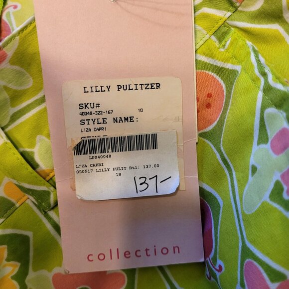 Lilly Pullitzer Vintage Palm Beach Liza Capri Pants Ladybugs and Lemons - Picture 4 of 6